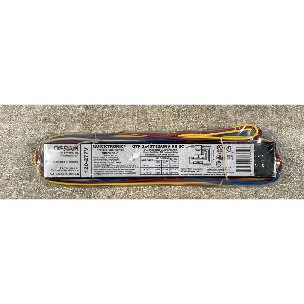 OSRAM QTP 2x40T12/UNV RS SC Fluorescent Lamp Ballast(LPW111L)
